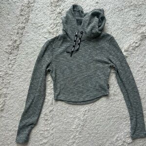 Green Cropped Hoodie